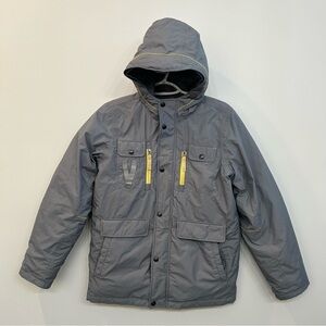 Lands’ End Boys Parka Coat Grow Along Cuffs Gray Size M 10-12